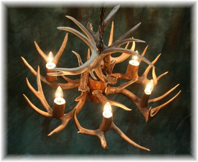 9 Antler, 6 Light Whitetail Antler Dining Room Chandelier