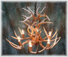 12 Antler, 6 Light Mini Cascading Whitetail Chandelier