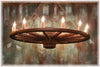 12 Light Large Antique Wagon Wheel Chandelier