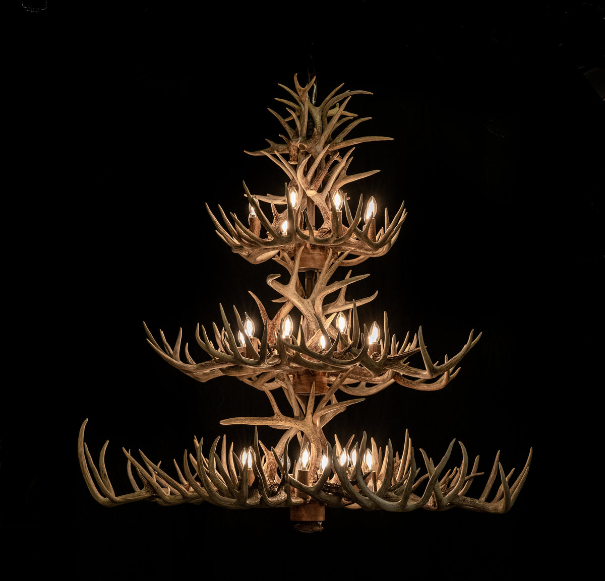 72 Antler 24 Light 3 tier Whitetail Antler Chandelier