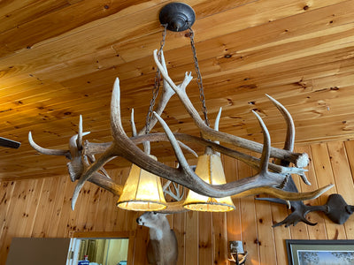 2 Light Elk Antler Pool Table Chandelier