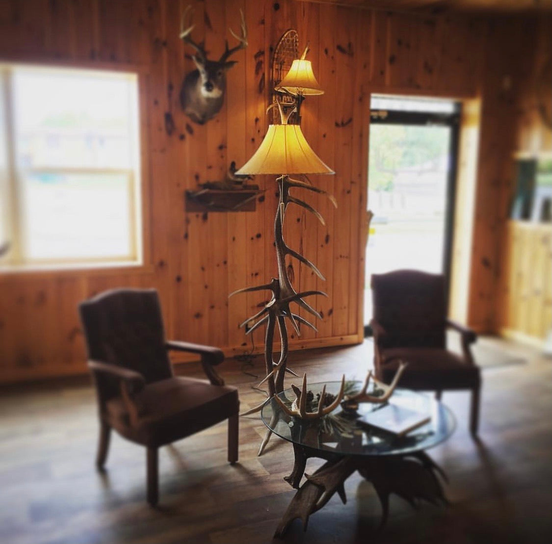 Large Elk Antler Floor Lamp