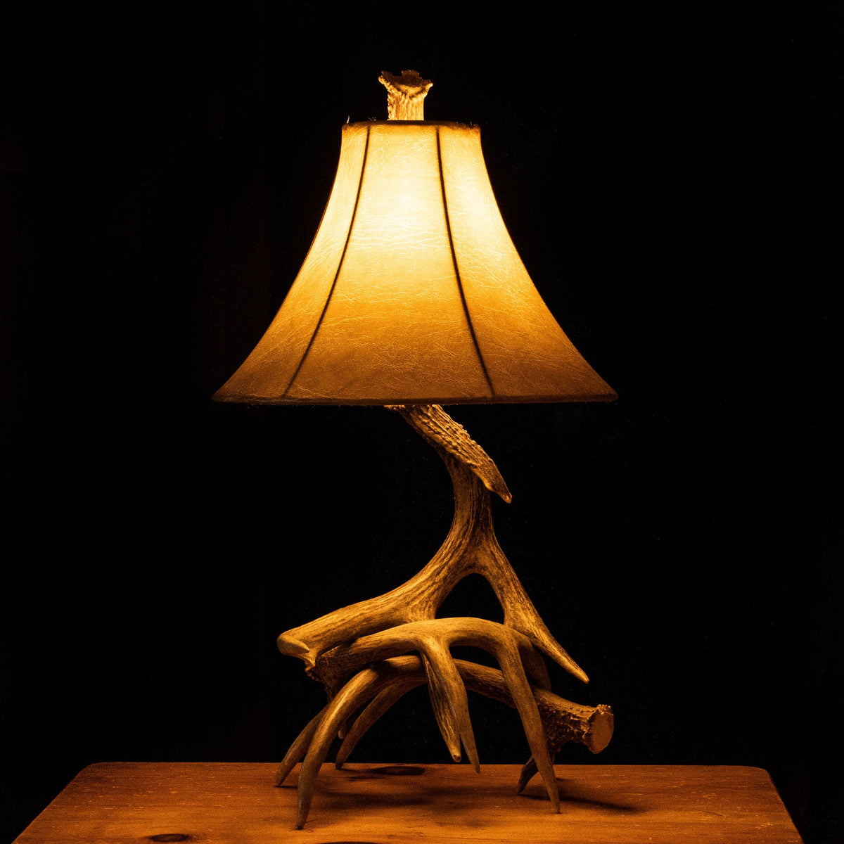 Small 3-4 Antler Whitetail Nightstand Lamp